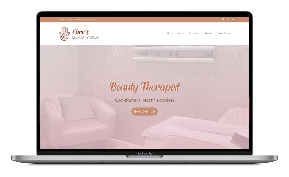 Ebru's Beauty Box — Website Design shown on a laptop