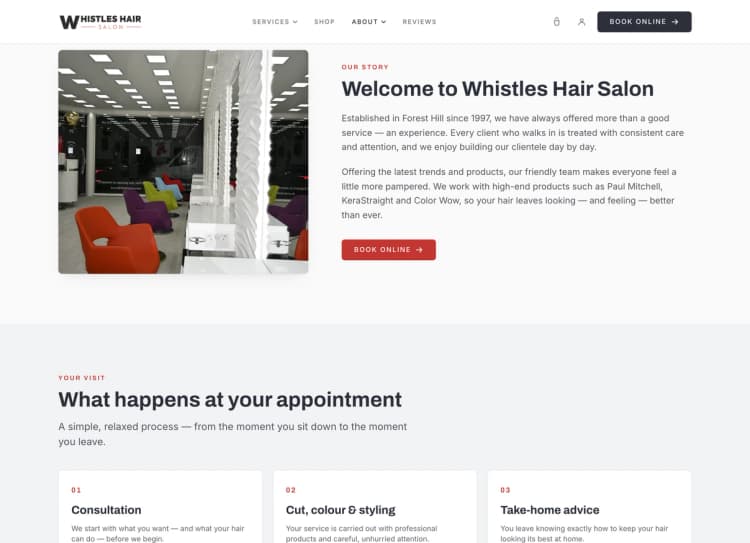 Whistles Hair — About