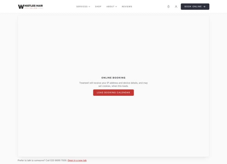 Whistles Hair — Book Online