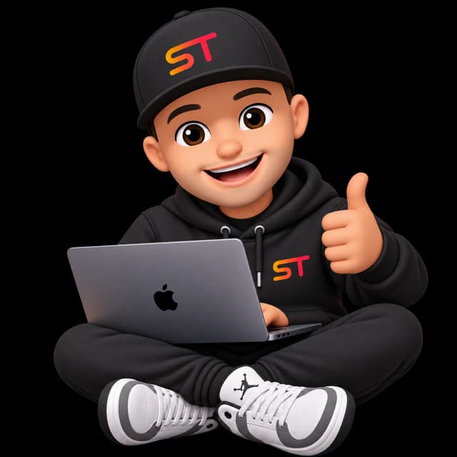 Illustrated Animoji of Suley Tangun working on a MacBook