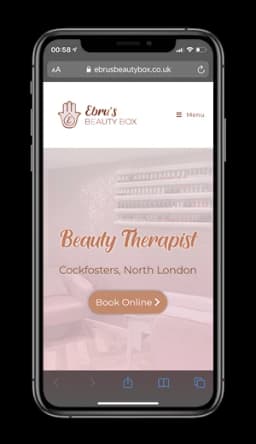 Ebru's Beauty Box shown on a mobile phone