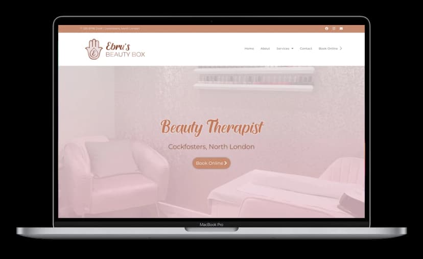Ebru's Beauty Box — Website Design shown on a laptop