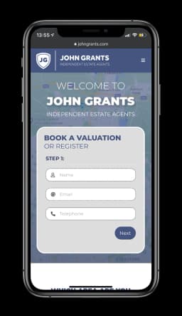 John Grants Estate Agents shown on a mobile phone