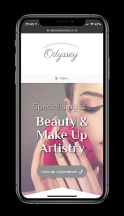 Odyssey Beauty shown on a mobile phone