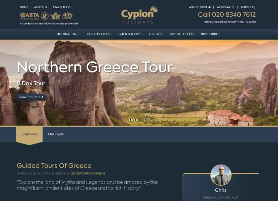 Cyplon Holidays — Tour Landing Page