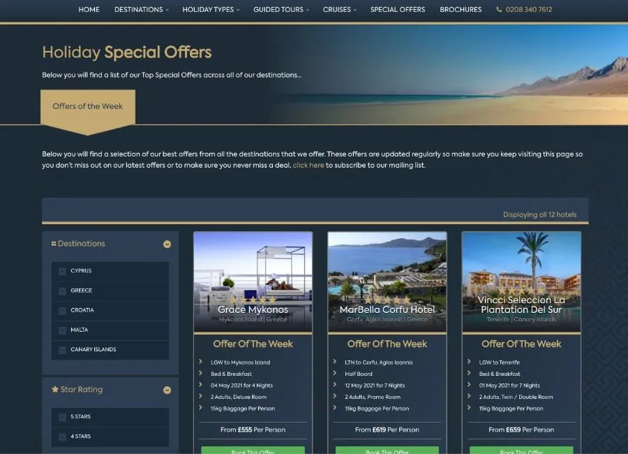 Cyplon Holidays — Special Offers Page
