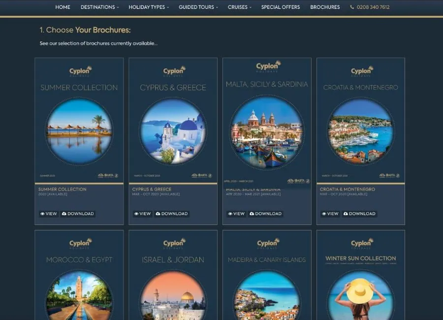 Cyplon Holidays — Brochures Page