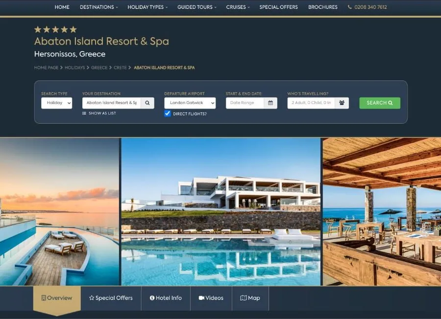 Cyplon Holidays — Hotel Landing Page
