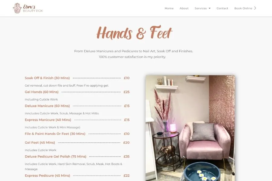 Ebru's Beauty Box — Hands & Feet - Prices