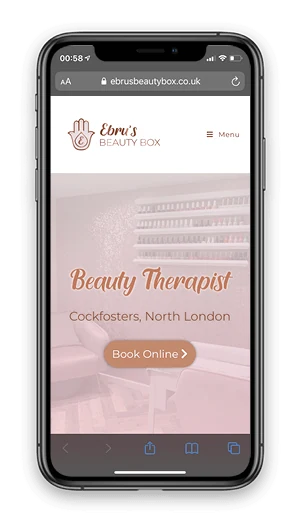 Ebru's Beauty Box shown on a mobile phone