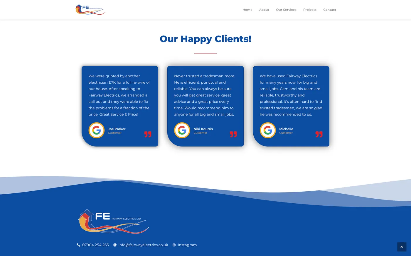 Fairway Electrics — Testimonials