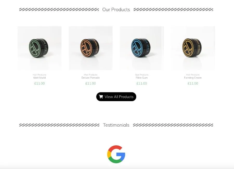 Fine Line Barbers — Homepage Products