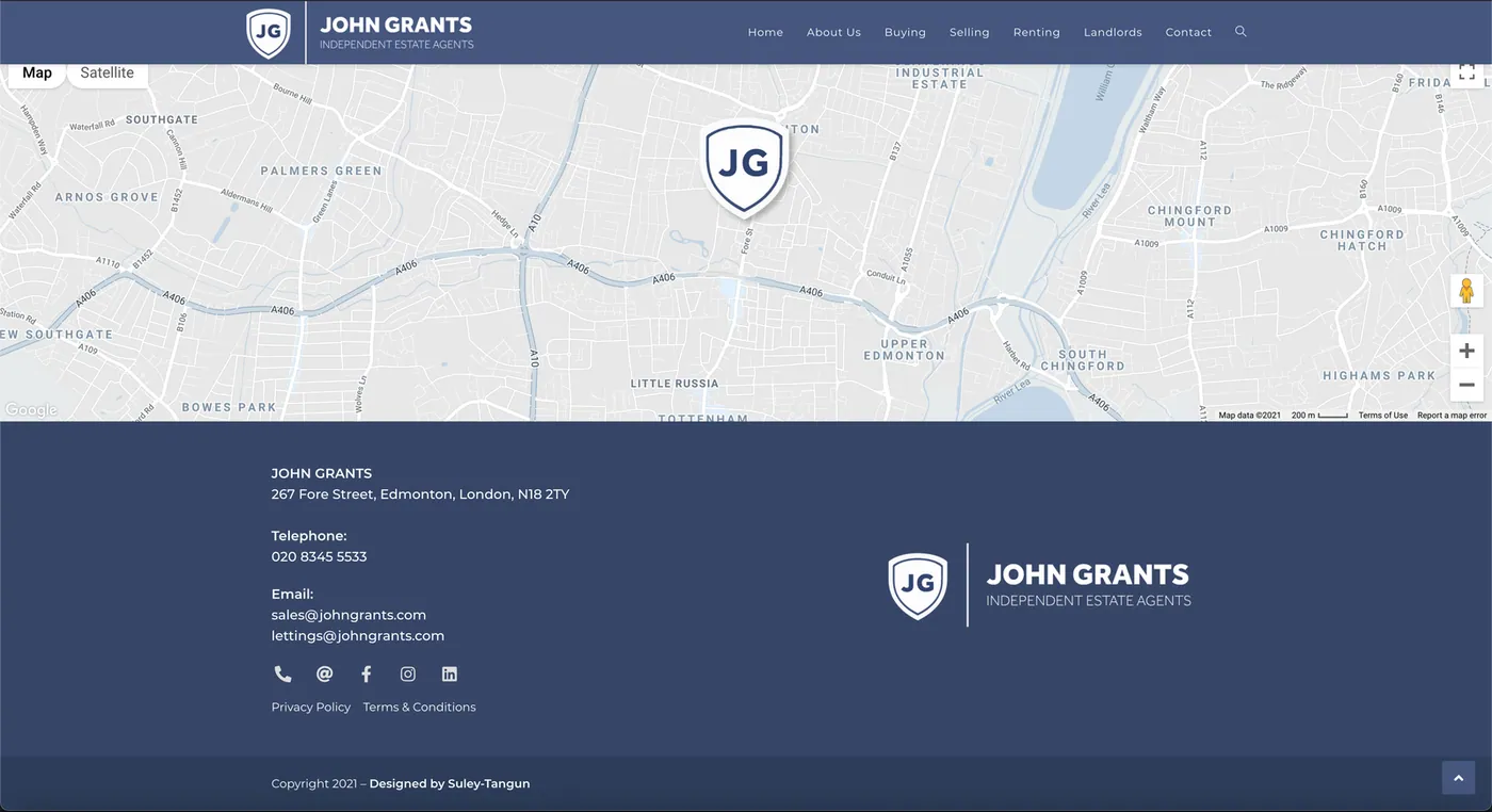 John Grants Estate Agents — Footer