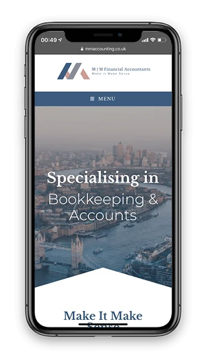 MM Accounting shown on a mobile phone
