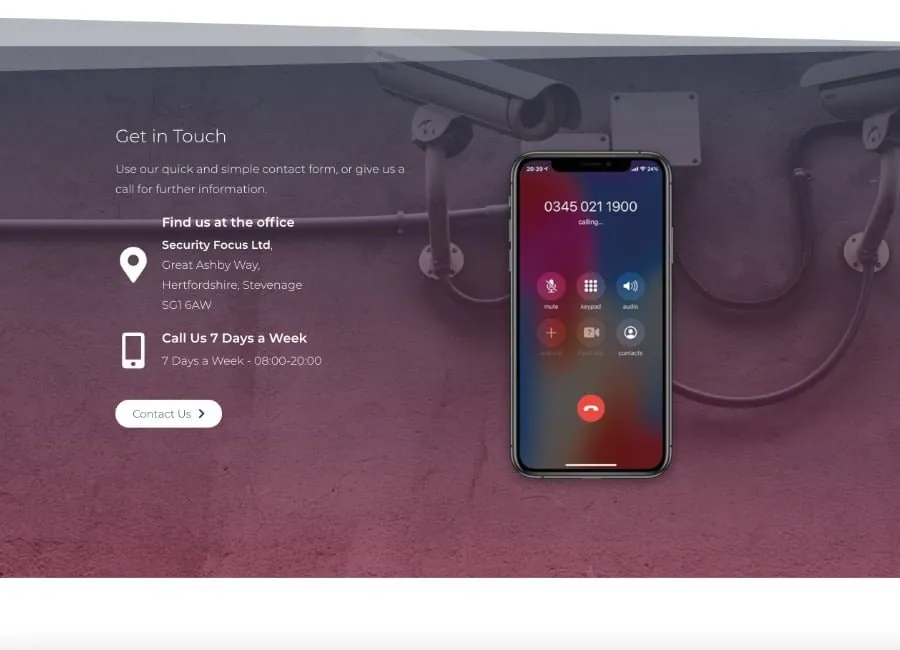 Security Focus — Get In Touch Banner