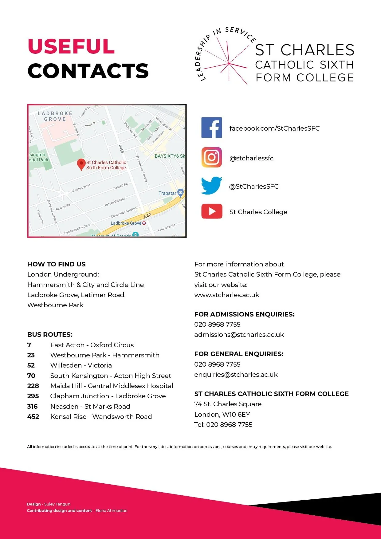 St Charles College — Back Page