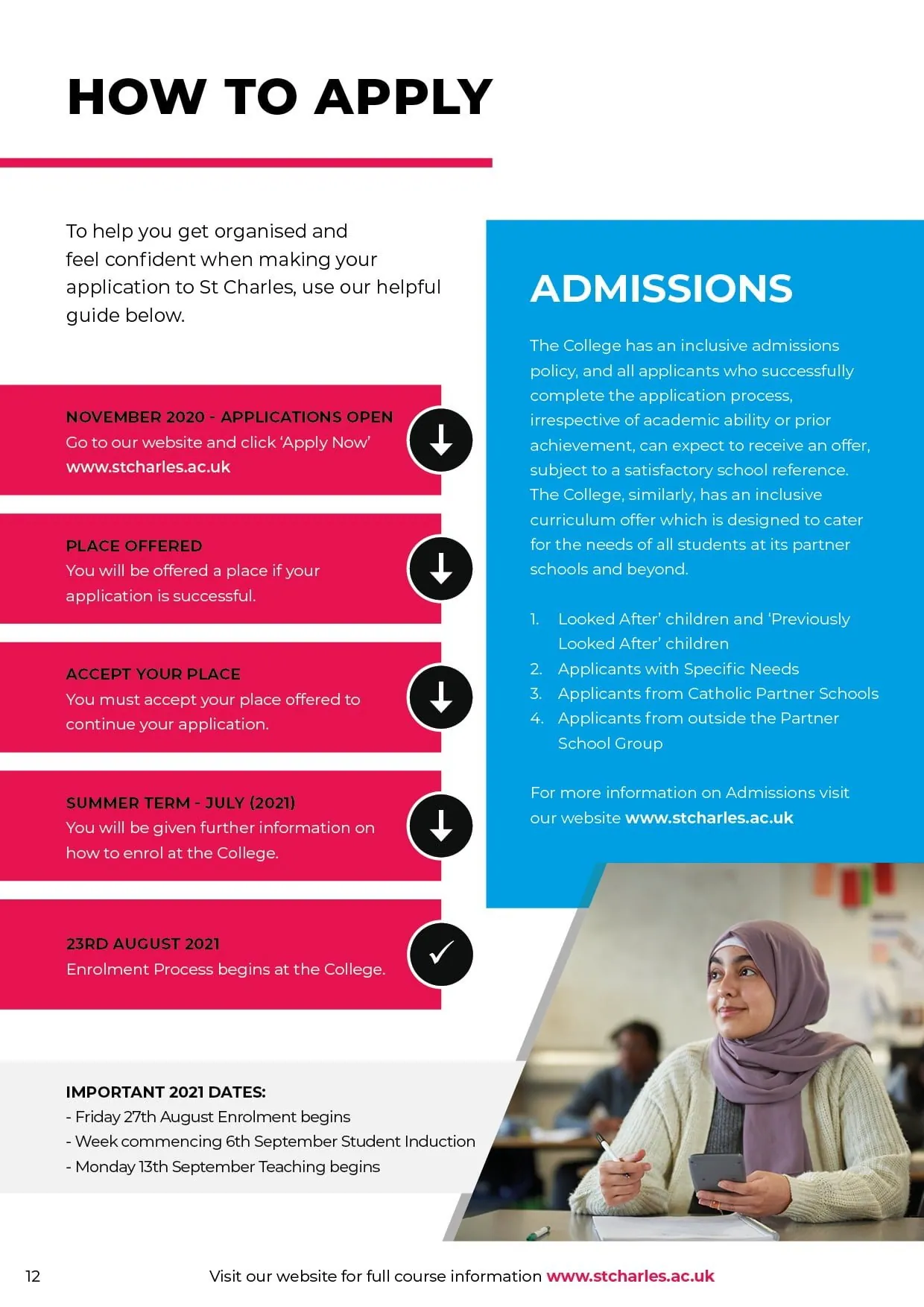 St Charles College — How to Apply