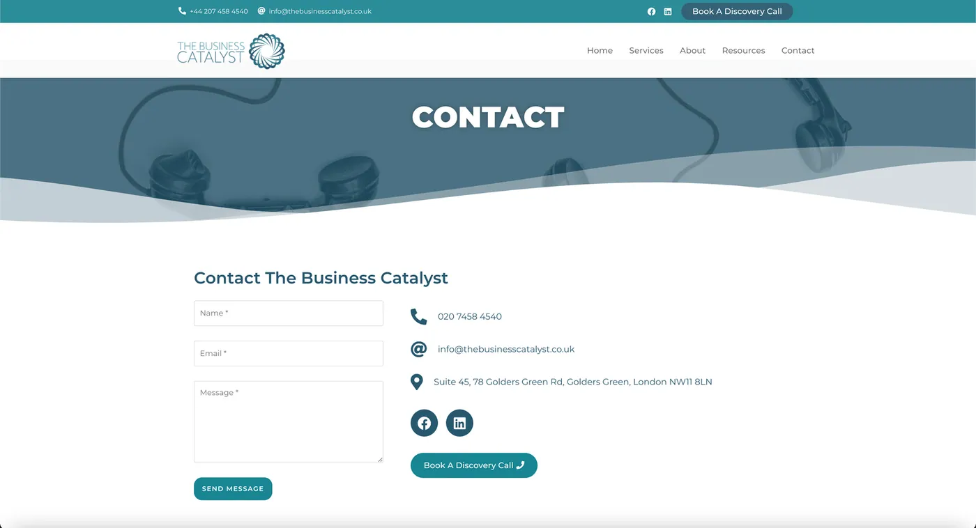 The Business Catalyst — Contact Page