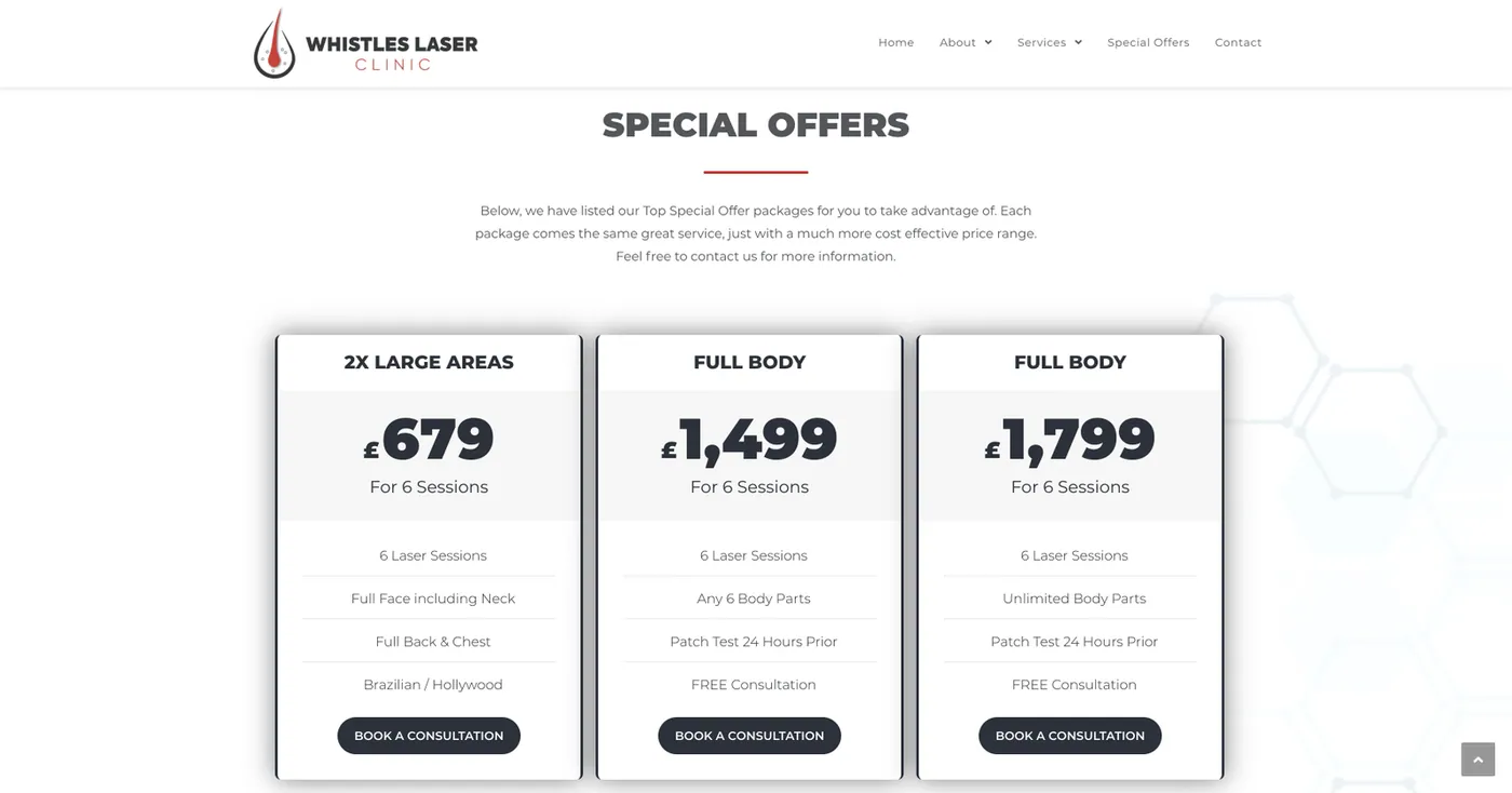 Whistles Laser Clinic — Special Offers