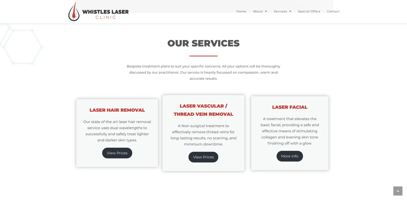 Whistles Laser Clinic — Our Services